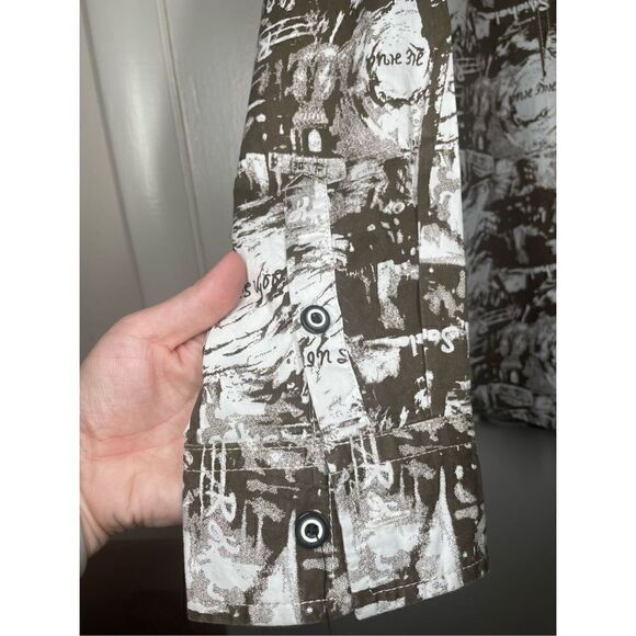 🔴 Superior Signature Brown Western Style Printed Button Front Shirt XXL - Picture 4 of 13